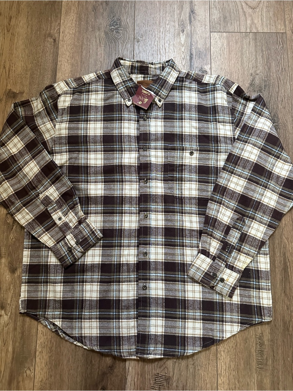 NWT! Faded Glory Men’s Flannel Shirt, Button Down, 100% Cotton, XL (46/48)